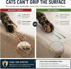 12 Pack XL Anti Cat Scratch Furniture Protector - Couch Protector from Cat Claws w/Twist Pins, Clear, Easy-to-Apply Scratching Deterrent and Shield for Sofa (Not for Leather, Velvet, Microfiber)