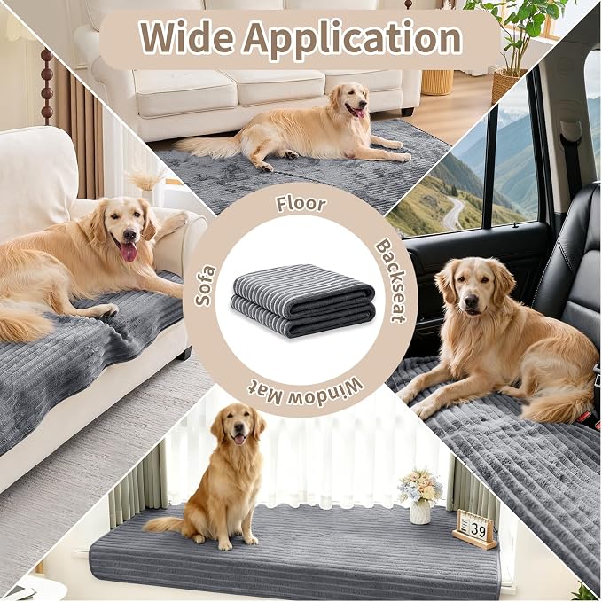 100% Waterproof Couch Covers for Dogs, 35"×63" Washable Couch Cover, Non Slip Sectional Couch Covers for 3 Cushion Sofa Cover Pet Friendly, Cat and Dog Couch Bed Cover-Dark Gray