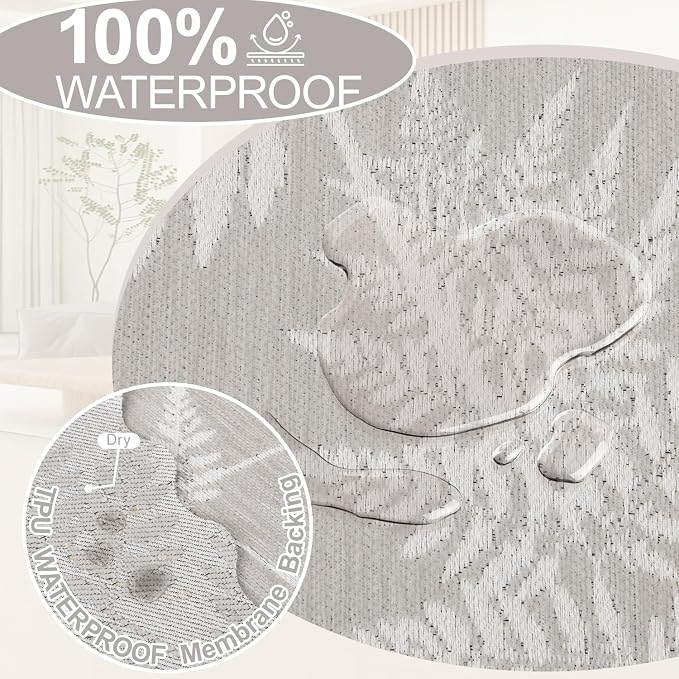 1OO% Waterproof Sectional Couch Covers for Dogs L Shaped Corner Sofa Cover Washable Chenille Sofa Slipcovers Blanket Modern Jacquard Pet Furniture Protector (91"x252", Light Gray Leaf)