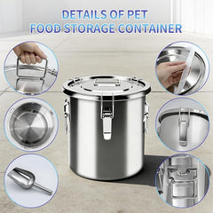 30 lb Stainless Steel Dog Food Storage Container, Airtight Metal Pet Food Storage Bin with Lid and Scoop, Large Dog Food Container for Dry Food, Keep Fresh, Easy to Clean