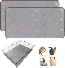 2Pcs Guinea Pig Cage Liners,Guinea Pig Fleece Cage Liners42''X56'' Super Absorbent Washable Pee Pads Reusable for Rabbit Hamster Chinchilla
