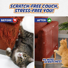 24 Pack Cat Scratch Furniture Protector Tape Sheets – Double-Sided Sticky Training (10 XL, 10 Large, 4 Medium) – Anti-Scratch Couch & Sofa Guard – Clear – Not for Leather, Velvet, Microfiber
