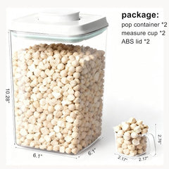 3-5 Lbs Dog Cat Treat Container Pop Pet Food Storage Container 4.2qt *2 | with 0.13qt Measure Scoop Airtight Stackable BPA-Free Pet Storage Bin Canister Pop Lid Plastic Container for Kibble & Treats