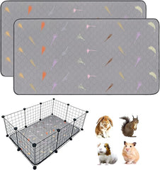2Pcs Guinea Pig Cage Liners,Guinea Pig Fleece Cage Liners24''X36'' Super Absorbent Washable Pee Pads Reusable for Rabbit Hamster Chinchilla