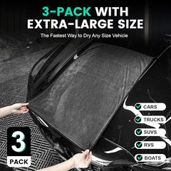 3 Pack Bulk Microfiber Towels for Cars, Microfiber Drying Towel, 35" x 24" | Extra-Large, Ultra-Absorbant Microfiber Drying Towel for Cars and Trucks, Super Absorbent Car Drying Towel, 600GSM