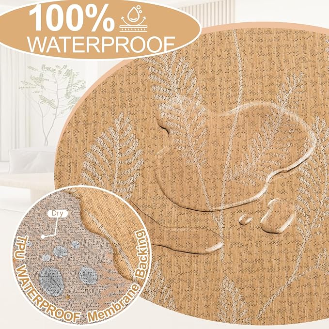 1OO% Waterproof Sectional Couch Covers for Dogs L Shaped Corner Sofa Cover Washable Chenille Sofa Slipcovers Blanket Modern Jacquard Pet Furniture Protector (91"x252", Light Tan)