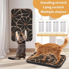 2 Pack Cat Wall Scratcher, Art Cat Scratching Board for Cats | Wall Mounted Cat Scratch Pad, Water-Based Ink, Hook&Loop Strips, Floor or Wall Use, 16.7x11x1 Inch, Black & White 4