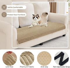 100% Waterproof Couch Covers for Dogs, 35"×63" Washable Couch Cover, Non Slip Sectional Couch Covers for 3 Cushion Sofa Cover Pet Friendly, Cat and Dog Couch Bed Cover-Camel