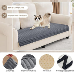 100% Waterproof Couch Covers for Dogs, 35"×82" Washable Couch Cover, Non Slip Sectional Couch Covers for 3 Cushion Sofa Cover Pet Friendly, Cat and Dog Couch Bed Cover- Dark Gray
