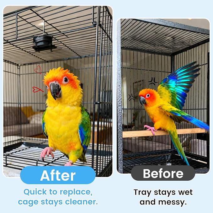 17.7x13.8in Bird Cage Liners - 100 Sheets Pre-Cut Disposable Cage Tray Liners, High Absorbent Non-Woven Pads for Parrots, Cockatiels and Small Animals