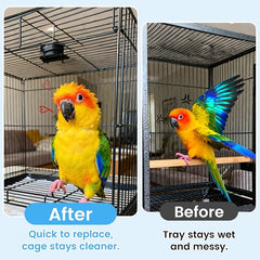 17.7x13.8in Bird Cage Liners - 100 Sheets Pre-Cut Disposable Cage Tray Liners, High Absorbent Non-Woven Pads for Parrots, Cockatiels and Small Animals