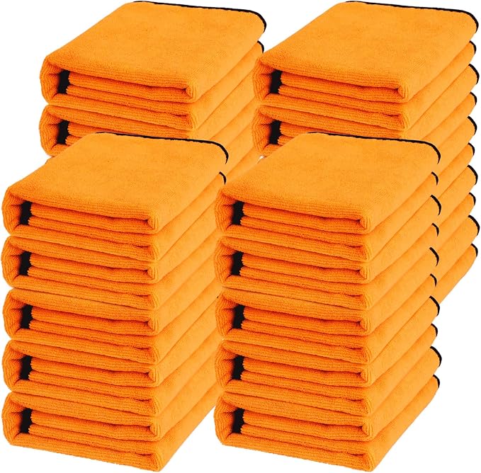 20 Pack Microfiber Car Drying Towel, 24 x 16 Inch Car Microfiber Cleaning Towels Bulk, Lint-Free, Quick Drying, Dual-Sided Detailing Buffing Polishing Waxing Soft Towels for SUV, Truck and Boats