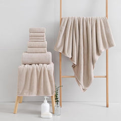 18 Piece Microfiber Bath Towels Set - 6 Bath Sheets,6 Hand Towels And 6 Washcloths,Soft Family Towels,Highly Absorbent Bathroom Towel,Quick Dry Shower Towel Luxury Towels For Hotel Spa Dorm-Camel