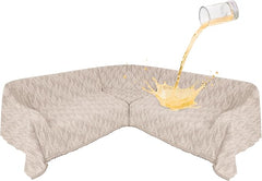 1OO% Waterproof Sectional Couch Covers for Dogs L Shaped Corner Sofa Cover Washable Chenille Sofa Slipcovers Blanket Modern Jacquard Pet Furniture Protector (91"x276", Light Khaki)