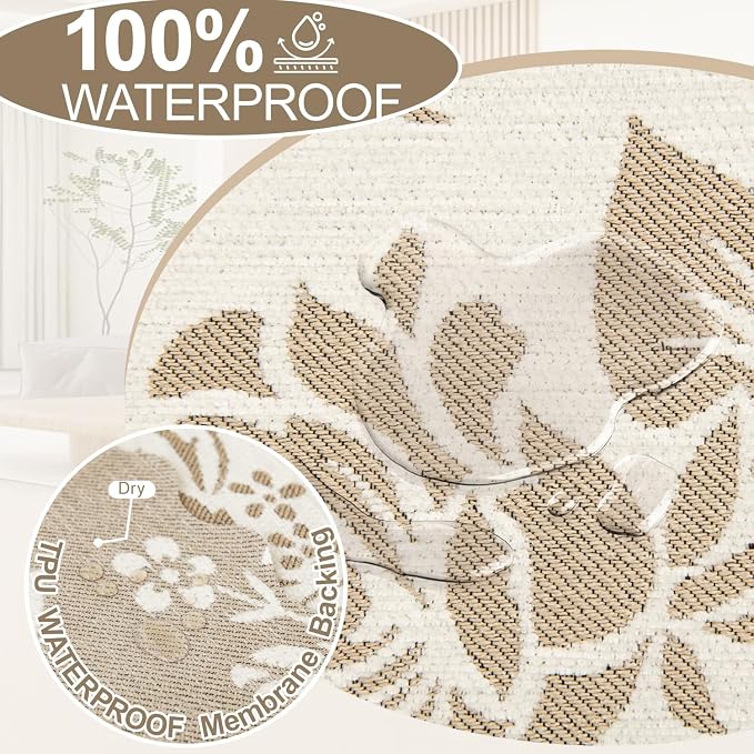 1OO% Waterproof Sectional Couch Covers for Dogs L Shaped Corner Sofa Cover Washable Chenille Sofa Slipcovers Blanket Modern Jacquard Pet Furniture Protector (91"x252", Khaki & Ivory White)