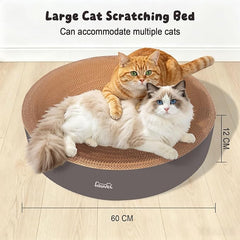 2 in 1 Round Cat Scratching Board, Cardboard Cat Scratcher for Indoor Cats, Corrugated Cat Scratch Pad for Grinding Claws and Rest (23.6")