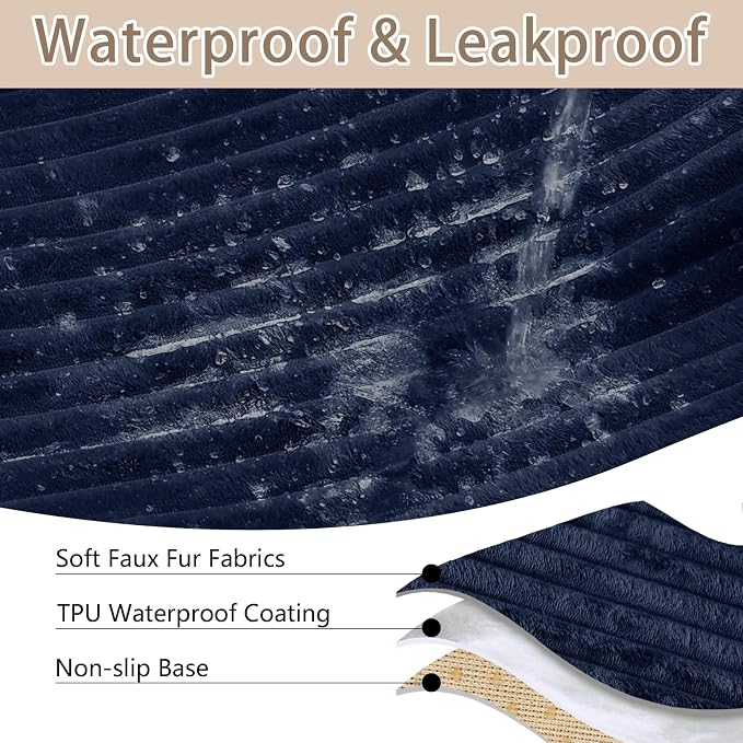 100% Waterproof Couch Covers for Dogs, 35"×59" Washable Couch Cover, Non Slip Sectional Couch Covers for 3 Cushion Sofa Cover Pet Friendly, Cat and Dog Couch Bed Cover-Navy Blue