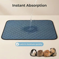 2 Pack Guinea Pig Cage Liners - Washable Guinea Pig Pee Pads, Waterproof Reusable & Anti Slip Guinea Pig Bedding Fast and Super Absorbent Pee Pad for Small Animals Rabbit Hamster Rat