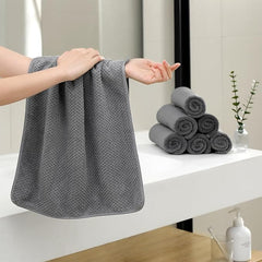 18 Piece Microfiber Bath Towels Set - 6 Bath Sheets,6 Hand Towels And 6 Washcloths,Soft Family Towels,Highly Absorbent Bathroom Towel,Quick Dry Shower Towel Luxury Towels For Hotel Spa Dorm-Dark Gray