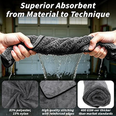 20 Pack Microfiber Towels for Cars, 24" x 16" Dual-Sided Car Drying Towel | 400 GSM Highly Absorbent, Lint-Free Microfiber Cleaning Cloths for Scratch-Free Drying, Detailing, Buffing, Polishing Cars