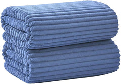 2 Piece Bath Sheets, 40"x80" Microfiber Bath Towels, Blue | Extra-large size, Quick dry, Highly Absorbent, Lint Free .shower towels for bathroom gym spa .Big and Tall users