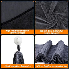 12 Pack Microfiber Car Towels, 24" x 16" Microfiber Cleaning Cloths 600 GSM | Thick Soft, Highly Absorbent, Quick Drying, Scratch-Free Detailing, Buffing, Polishing, Waxing for Cars Truck SUV RV Boat