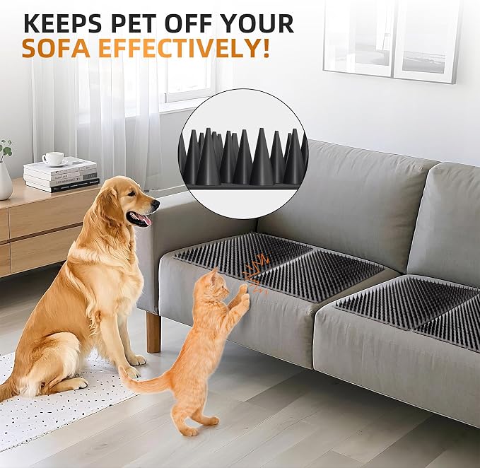 10 Pack Scat Mats for Dogs – Heavy Duty Solid PP Pet Deterrent Mats to Keep Dogs Off Couch & Furniture – Durable for Indoor & Outdoor Use