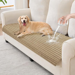 100% Waterproof Couch Covers for Dogs, 35"×63" Washable Couch Cover, Non Slip Sectional Couch Covers for 3 Cushion Sofa Cover Pet Friendly, Cat and Dog Couch Bed Cover-Camel