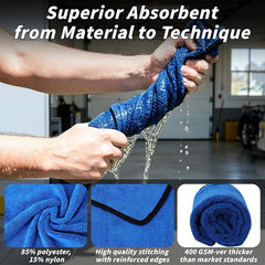 20 Pack Microfiber Towels for Cars, 24" x 16" Dual-Sided Car Drying Towel | 400 GSM Highly Absorbent, Lint-Free Microfiber Cleaning Cloths for Scratch-Free Drying, Detailing, Buffing, Polishing Cars