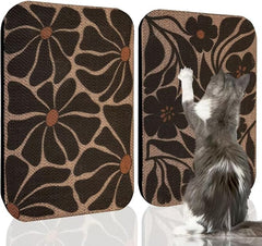 2 Pack Cat Wall Scratcher, Art Cat Scratching Board for Cats | Wall Mounted Cat Scratch Pad, Water-Based Ink, Hook&Loop Strips, Floor or Wall Use, 16.7x11x1 Inch, Black & White 4