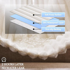100% Waterproof Couch Arm Covers 2pcs, Fuzzy Chair Arm Covers Thick Soft Recliner Chair Armrest Protectors, Non-Slip Couch Armrest Cover Pet mats for Sofa (White, 22" x 22" 2 Pack)