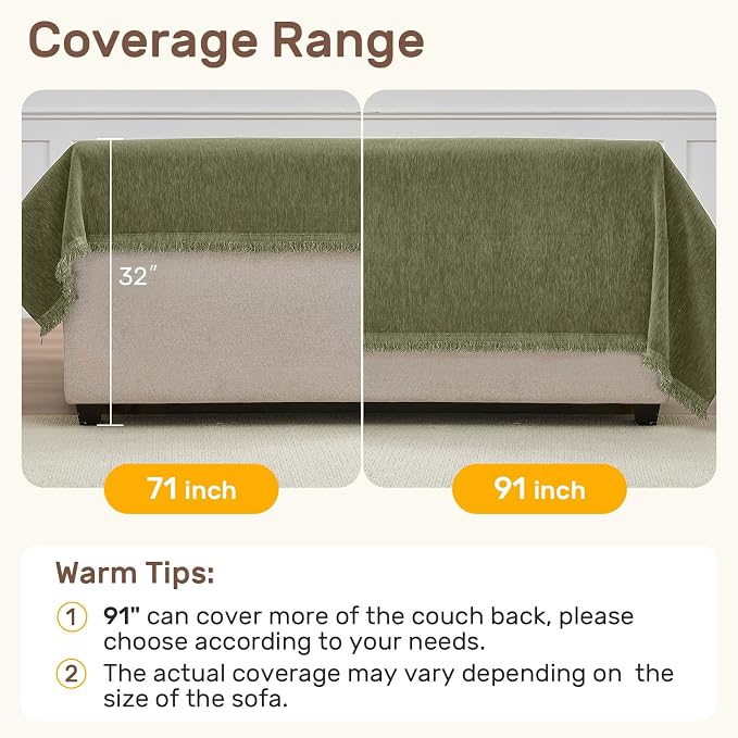 2 Pieces Sectional Couch Covers L Shaped Cover L Green | Thick Washable Fabric for L Shaped Sectional Sofa, Anti-Pet Hair, Stain & Wear Resistant, Easy Care & Installation