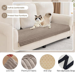100% Waterproof Couch Covers for Dogs, 35"×59" Washable Couch Cover, Non Slip Sectional Couch Covers for 3 Cushion Sofa Cover Pet Friendly, Cat and Dog Couch Bed Cover- Khaki