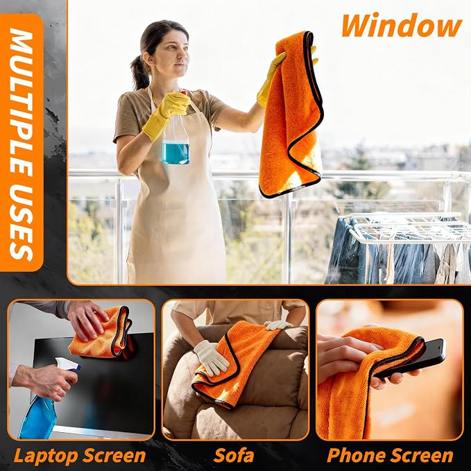20 Pack Microfiber Car Drying Towel, 24 x 16 Inch Car Microfiber Cleaning Towels Bulk, Lint-Free, Quick Drying, Dual-Sided Detailing Buffing Polishing Waxing Soft Towels for SUV, Truck and Boats