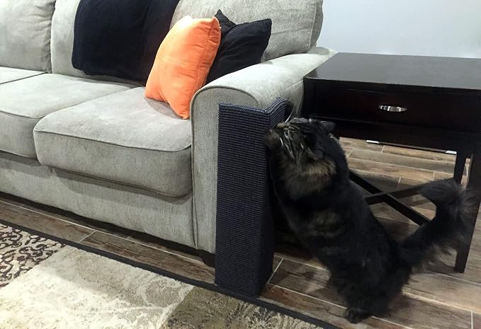 'Sofa-Scratcher Squared' Cat Scratching Post & Couch-Corner/Furniture Protector (Charcoal)