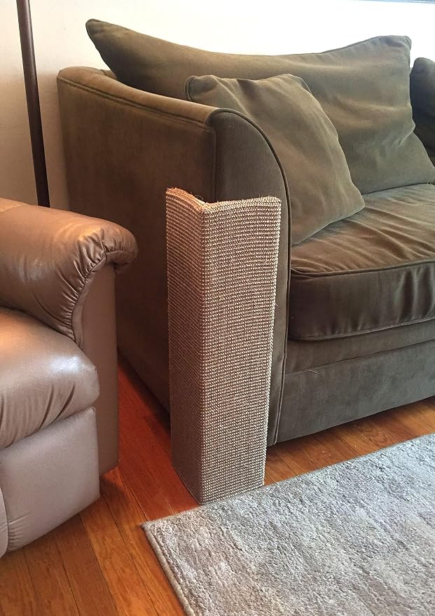 'Sofa-Scratcher Squared' Cat Scratching Post & Couch-Corner/Furniture Protector (Charcoal)