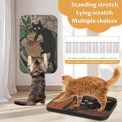 2 Pack Cat Wall Scratcher, Art Cat Scratching Board for Cats | Wall Mounted Cat Scratch Pad, Water-Based Ink, Hook&Loop Strips, Floor or Wall Use, 16.7x11x1 Inch, Goldfish & Scream