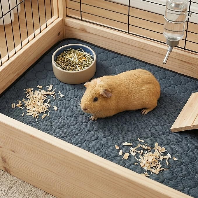 2 pcs Guinea Pig Cage Liners - Washable Guinea Pig Pee Pads, Waterproof Reusable & Anti Slip Guinea Pig Bedding Fast and Super Absorbent Pee Pad for Small Animals Rabbit Hamster Rat