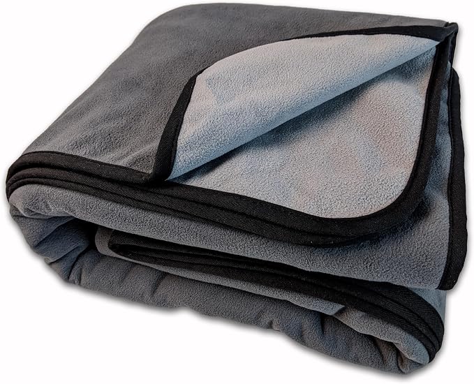 100% Leak Proof, Waterproof Bed Cover, Totally Pee Proof, EZ-Wash, Durable, 3 Layer Blanket (Queen-King 90"x80", Slate Grey, Cool Grey) Adults, Pets, Dogs, Cats