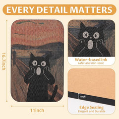 2 Pack Cat Wall Scratcher, Art Cat Scratching Board for Cats | Wall Mounted Cat Scratch Pad, Water-Based Ink, Hook&Loop Strips, Floor or Wall Use, 16.7x11x1 Inch, Goldfish & Scream