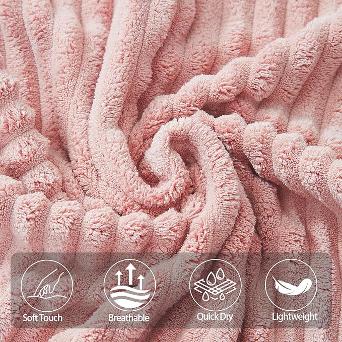 2 Piece Bath Sheets, 40"x80" Microfiber Bath Towels, Pink | Extra-large size, Quick dry, Highly Absorbent, Lint Free .shower towels for bathroom gym spa .Big and Tall users
