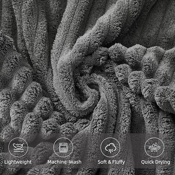 2 Piece Bath Sheets, 40"x80" Bath Towels, Charcoal Gray | Extra-large size, Quick dry, Highly Absorbent, Lint Free .shower towels for bathroom gym spa .Big and Tall users