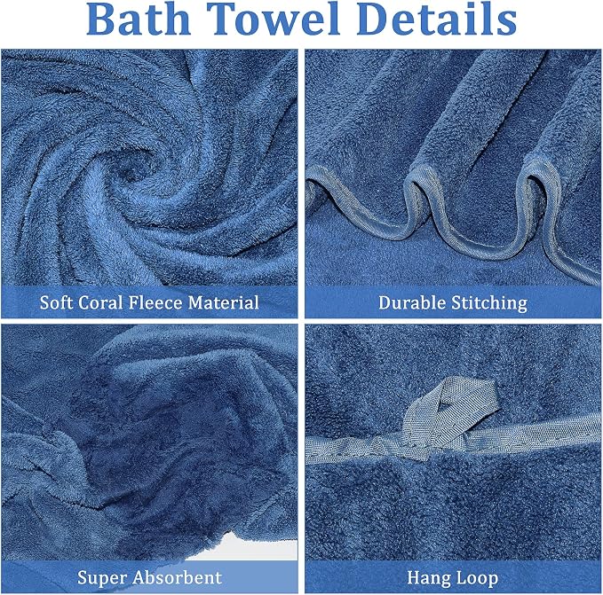 10 Pack Bath Towels Set, Soft Microfiber Towel 27.5 x 55 Inches | Lightweight, Quick Dry, Highly Absorbent Towels for Bathroom, Shower & Beach(Multicolor)