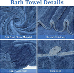 10 Pack Bath Towels Set, Soft Microfiber Towel 27.5 x 55 Inches | Lightweight, Quick Dry, Highly Absorbent Towels for Bathroom, Shower & Beach(Multicolor)