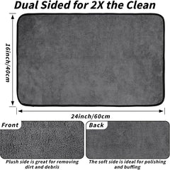 20 Pack Microfiber Towels for Cars, 24" x 16" Dual-Sided Car Drying Towel | 400 GSM Highly Absorbent, Lint-Free Microfiber Cleaning Cloths for Scratch-Free Drying, Detailing, Buffing, Polishing Cars