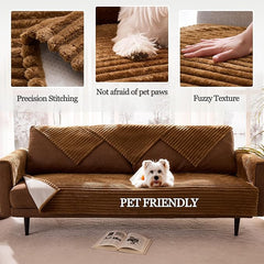 100% Waterproof Couch Arm Covers 2pcs, Fuzzy Chair Arm Covers Thick Soft Recliner Chair Armrest Protectors, Non-Slip Couch Armrest Cover Pet mats for Sofa (Coconut, 22" x 22" 2 Pack)