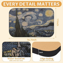 2 Pack Cat Wall Scratcher, Art Cat Scratching Board for Cats | Wall Mounted Cat Scratch Pad, Water-Based Ink, Hook&Loop Strips, Floor or Wall Use, 16.7x11x1 Inch, Series 1
