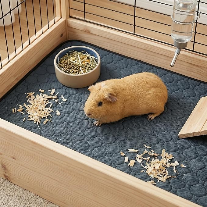 2 Pack Guinea Pig Cage Liners - Washable Guinea Pig Pee Pads, Waterproof Reusable & Anti Slip Guinea Pig Bedding Fast and Super Absorbent Pee Pad for Small Animals Rabbit Hamster Rat