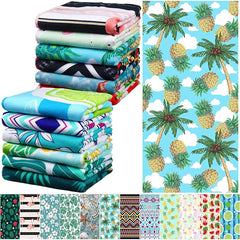 12 Pcs Oversized Microfiber Beach Towels Set 30 x 60 Extra Large Fiber Swim Pool Towel Absorbent Bath Blanket for Travel Vacation Accessories Gift Spa Soft Lightweight(Hawaii)