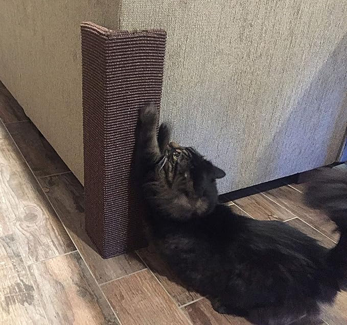 'Sofa-Scratcher Squared' Cat Scratching Post & Couch-Corner/Furniture Protector (Charcoal)